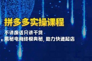 （13577期）拼多多实操课程：不讲废话只讲干货, 揭秘电商终极奥秘,助力快速起店