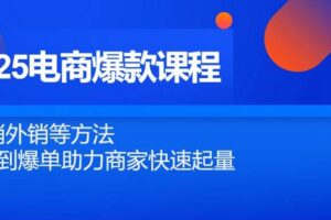 （14644期）2025电商爆款课程，内销外销等方法，从0到爆单助力商家快速起量