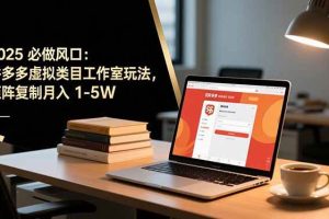 （16594期）2025 必做风口：拼多多虚拟类目工作室玩法，矩阵复制月入 1-5W