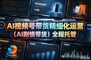 (AI剧情带货)视频号精细化代运营,历时两个月研究测试的新玩法,社裙免费参加