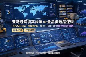 (19352期)亚马逊跨境实战课:全品类选品逻辑|SP/SB/SD广告精细化|新品打爆旺季爆单全套运营教程